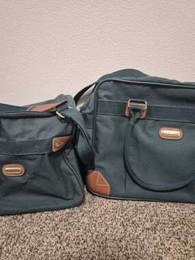 Jaguar Men's Forest Green Travel Duffel with Brown Trim